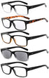 Eyekepper 5 Pack Reading Glasses for Men Includes Reader Sunglasses Spring Hinges Classic Cheater Glasses +1.75...