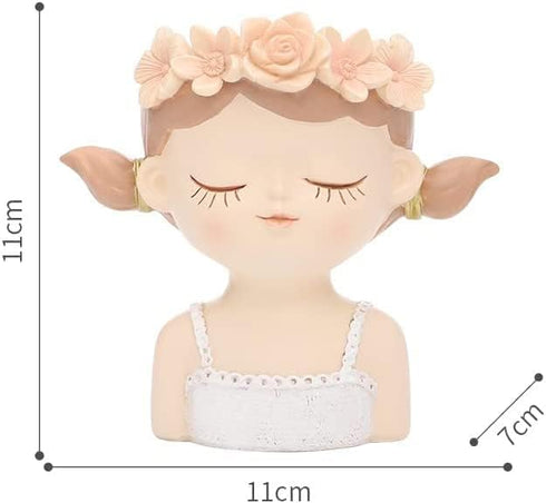 Head Planter Pot, Leisurely Lady Succulent Planter Pot,use for Office House Balcony Landscape Creative Decorative Flower Pots....