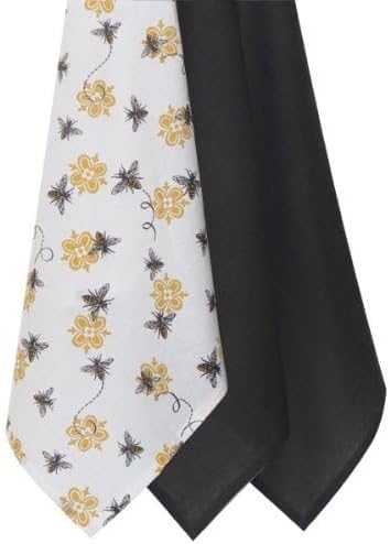 Kay Dee Designs 3-Piece Cotton Flour Sack Towel Set, 26 by 26-Inch, Queen Bee...