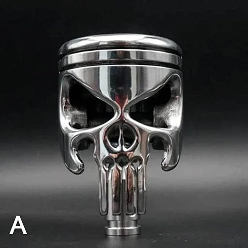 Shift Knob Made from Motorcycle Piston, JDM Stainless Steel Skull Shape Shifter Stick Knob Car Shift Head Shifting Lever Handle Fit Most Automatic...