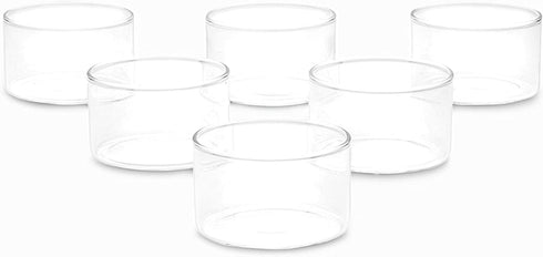 Borosil Small Glass Bowl for Dessert, 3.5 Oz, Set of 6, Mini Ramekins for Baking, Lightweight Borosilicate Glass, Clear Glass Bowls for Serving Di...