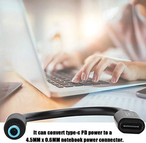 ASHATA Power Adapter Cable,65W PD Type C 4.5mm x 0.6mm Interface Charging Cable Notebooks Power Connector for Notebooks Laptop...