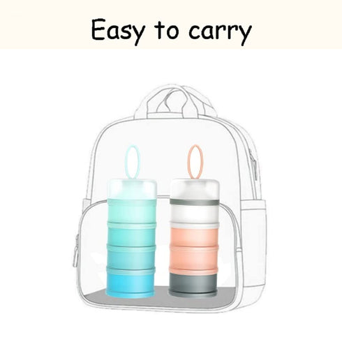 Baby Milk Powder Formula Dispenser, Non-Spill Portable and Stackable Formula Travel Container, 4 Layers Twist Lock Snack Storage Container for Pro...