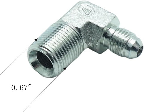 2 Pcs 1/4" Male JIC (7/16"-20Tpi) x 3/8" Male NPT Hydraulic Fitting 37° Flare to 90° Elbow Pipe Adapter...