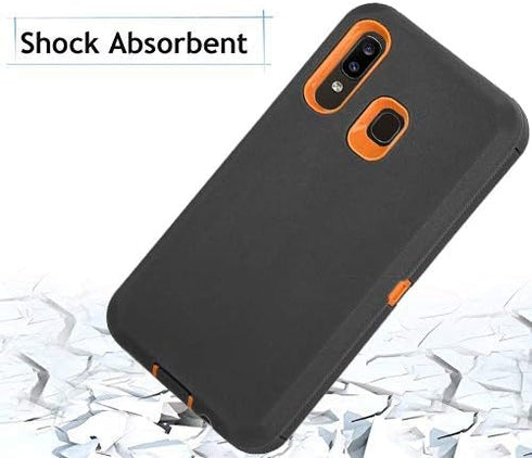 Annymall Heavy Duty Defender Armor Case - Built-in Screen Protector for Samsung Galaxy A20/A30/A50...