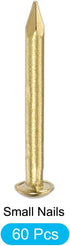 Small Nails (1.5x15mm) 60pcs, Brass Tiny Hardware Nails - for Household Woodworking, Brass Tone...