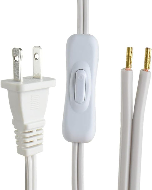 Lamp Cord has Button Switch,American Standard Polar Plug, Suitable for Replacing Desk Lamp Switch Wire and Other Small Appliances,8 Feet,White...