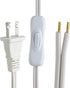 Lamp Cord has Button Switch,American Standard Polar Plug, Suitable for Replacing Desk Lamp Switch Wire and Other Small Appliances,8 Feet,White...