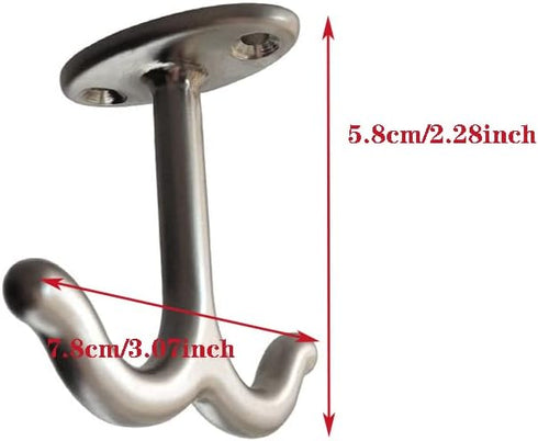 Zinc Alloy Double Prong Ceiling Hook,6 pcs Under The Table Hook Coat Hook for Closet Top Bathroom Kitchen Cabinet Garage...