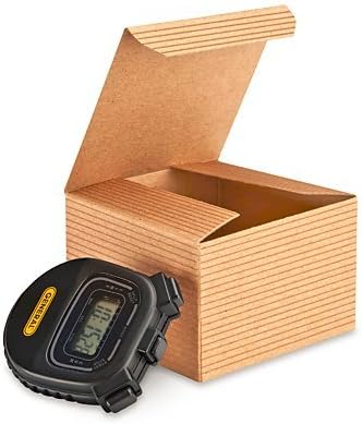 A1 Bakery Supplies Preimer High Kraft Pinstripe Brown Treat Gift Boxes (3 in X 3 in X 2 in 10 pk)...