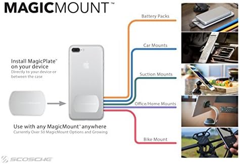 Scosche MPRNDRK-SP MagicMount Phone Replacement Plate Kit - for Magnetic Car Phone Mount Holder with Extra Strength Hold, Universal with All Devic...