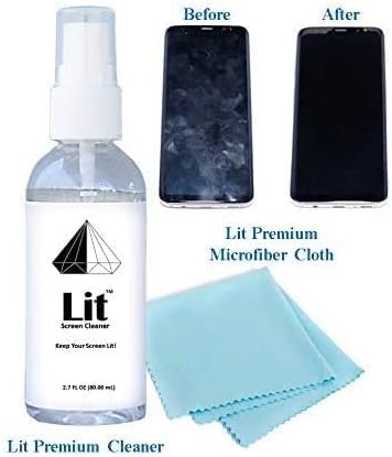 Premium Lit Screen Cleaner Kit –Safe & Effective for All Devices: Streak-Free, Eco-Friendly, Reusable Microfiber Screen Cleaning Solution for Smar...