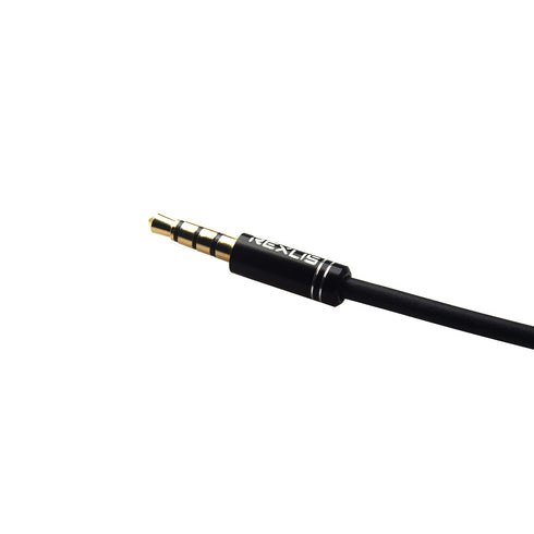 REXUS Black 3.5mm Y Splitter Stereo Audio Cable 4-Pole Male to 2 Female for Headphone, Headset Splitter Adapter Extension Aux Cable, Compatible Mo...