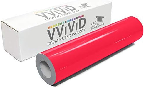 VViViD DECO65 Neon Fluorescent Pink Permanent Adhesive Craft 12 Inches x 5 Feet Vinyl Roll for Cricut, Silhouette & Cameo Including Free 12 Inches...
