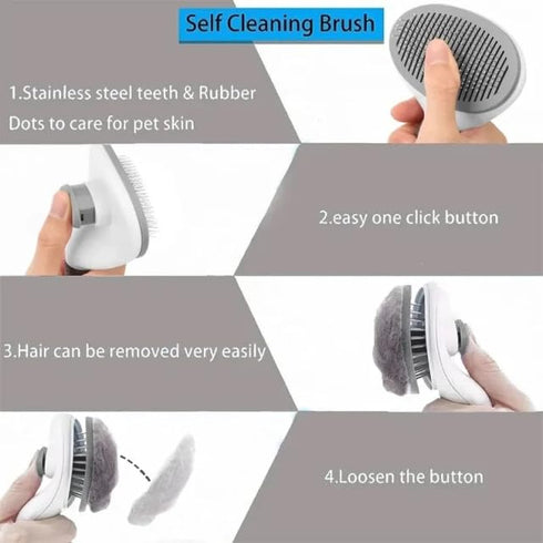 CENTROVIO Self Cleaning Slicker Brush, Dog Cat Bunny Pet Grooming Shedding Brush - Easy to Remove Loose Undercoat, Pet Massaging Tool Suitable for...