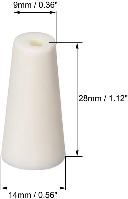 uxcell 9-14mm Beige Drilled Silicone Stopper Plugs for Flask Test Tube Stopper 10pcs...