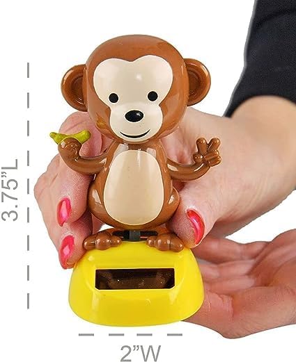 Cute Monkey Solar Power Dancing Monkey Figure for Car Dashboard Desktop Decor for Kids Teens Solar Power Kits Auto Parts...