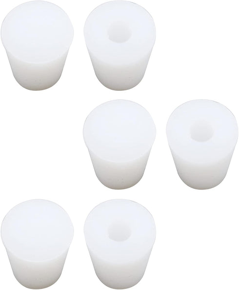 6PCS Silicone Rubber Plug 0.9"x0.67" Tapered Stopper Silicone Plugs Silicone Rubber Protective Plugs 3#, 3 Solid+3 Hole...