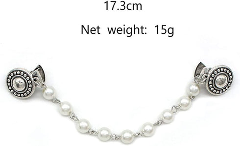 7Pcs Retro Sweater Chain Shawl Clips Cardigan Dresses Clip Collar Clip with Chain for Women Girls...