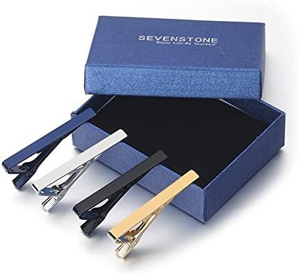 4 Pcs Tie Clips for Men Tie Pin Set Ties Necktie Business Bar Clips...