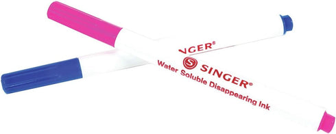 SINGER 04371 Fine Point Disappearing Fabric Marking Pen, Pink and Blue, 2-Pack...