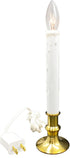 Window Candle Electric with Daily Timer, Heavy Metal Base Christmas Window Candle, UL Listed 1 Set Packing 1 Extra Replacement Bulb (Brush Brass)...