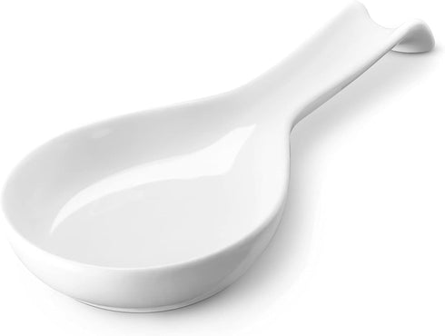 DOWAN 9.5" Ceramic Spoon Rest, White Spoon Rest for Stove Top, Spoon Holder for Stove Top, Kitchen Spoon Holder for Countertop, Set of 1...