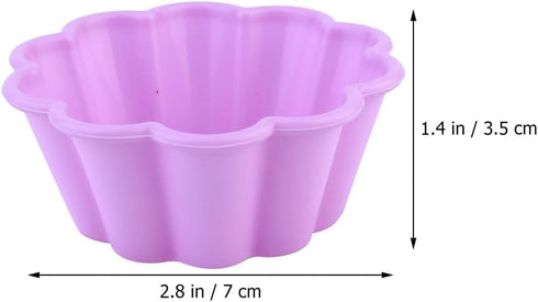 10 Pcs Moldes Para Gelatinas 2.8in Flower Silicone Baking Cups Silicone Donut Molds for Baking Egg Tart Mold Silicone Cupcake Molds...