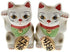 Japanese Maneki Neko - Magnetized Ceramic Salt & Pepper Shakers...
