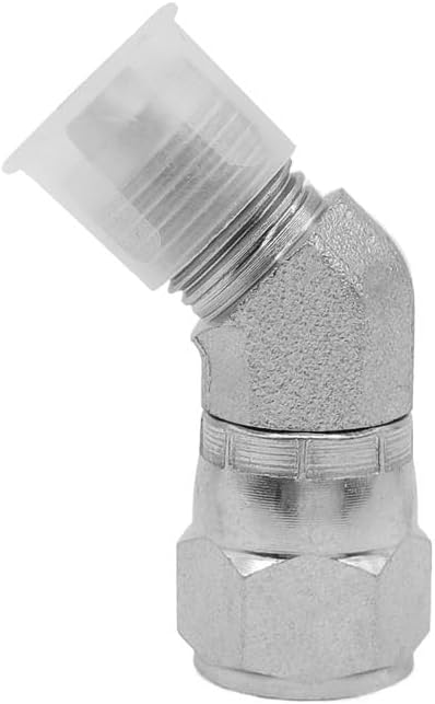 (2-PACK) 6502-05-05 Hydraulic Hose Adapter Fitting 5/16" Male JIC 37°Flare (1/2"-20UNF)× 5/16" Female JIC 37° Swivel (1/2"-20UNF) 45°Elbow Pipe Jo...