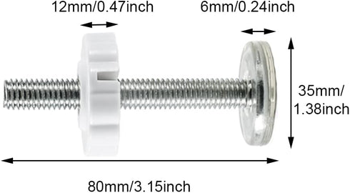 Pressure Mount Baby Gate Threaded Pivot Rod, 4-Pieces Pivot Screw Mounting Bolt Kit for Stair Gate Dog Gate (White)...