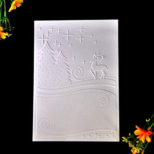 Kwan Crafts 4 pcs Different Style Christmas Deer Tree Giftbox Plastic Embossing Folders for Card Making Scrapbooking and Other Paper Crafts...
