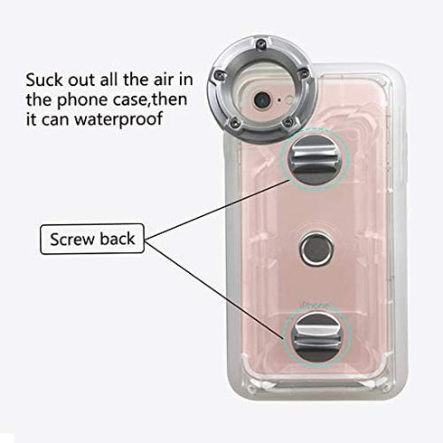 Underwater Photography Waterproof Phone Case Pouch for iPhone 6/7/8 Enhanced Underwater Cell Phone Dry Bag with Armband O Lens Ring Full Sealed Wa...