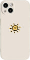 Casechics Compatible with iPhone Case,Silicone Cute Couple Matching Cartoon Sun Moon Camera Lens Protection Soft Shockproof Cover Phone Case (Whit...