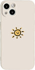 Casechics Compatible with iPhone Case,Silicone Cute Couple Matching Cartoon Sun Moon Camera Lens Protection Soft Shockproof Cover Phone Case (Whit...