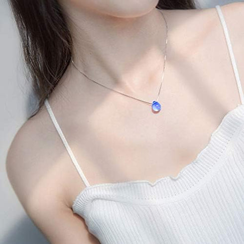 Fashion Mermaid Necklace Beach Ocean Sea Necklace Mermaid Mermaid's Tears Sea Sand Waterdrop Pendant Necklace...