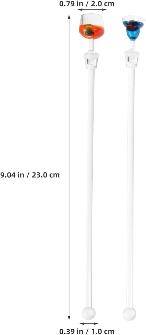 Cabilock 10pcs Cocktail Mixing Sticks Glass Stirring Rod Cocktail Swizzle Stirrer Sticks Drink Coffee Beverage Stirrers Coffee Stir Sticks for Hom...