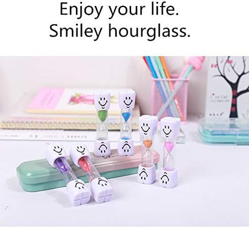 3 Minute Sand Timer Set for Brushing Teeth Pack of 6 Colorful Smiley Hourglass Timers...