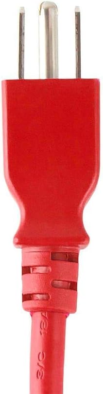 Monoprice Power Cord - NEMA 5-15P to IEC 60320 C13, 18AWG, 10A/1250W, 125V, 3-Prong, 2ft, Red...
