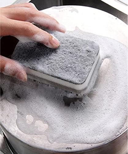 5 Pcs Heavy Duty Scrub Sponges,Dual-Sided Dishwashing Sponge for Kitchen,Multi-Use Deep Cleaning Scrub Sponge (Grey White)...