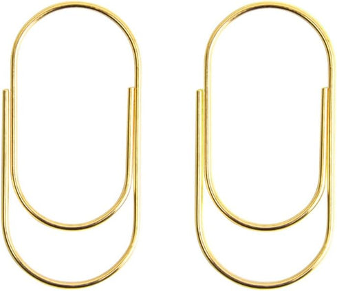 Gold Jumbo Paper Clips 20pcs Oversized Gold Paperclips 50mm/2 inch Non Skid Smooth Finish Steel Wire Office Supply Accessories...