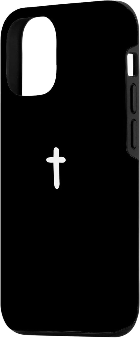 iPhone 14 Simple Cross Christian Boho Minimalist Black and White Case...