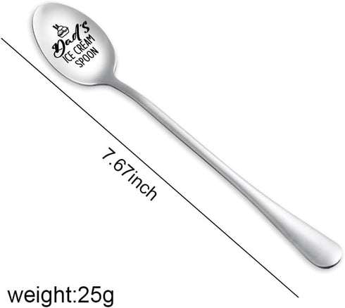Dad's Ice Cream Spoon Gifts for Dad from Daughter Son Dads Fathers Day Gift for Dad Daddy Father Birthday Christmas Gifts for Men Papa Retirement ...