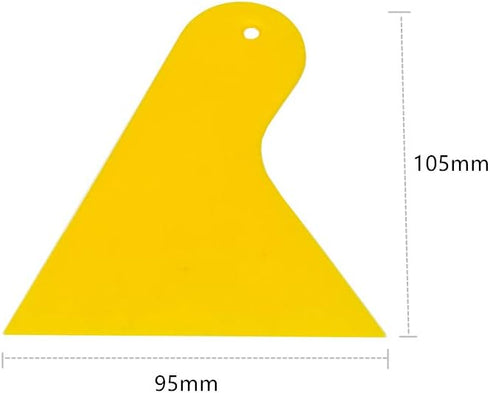 Yellow Plastic Scraper Tool Car Vinyl Wrap Squeegee Window Film Squeegee for Removing Air Bubbles, or Removing Glass Decals 4Pack...