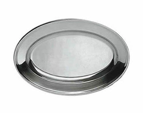 Oval Material Stainless Steel Platters - 11-3/4" x 8-1/2...