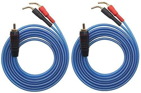 KK Cable V1-W2 18 GAUGE OFC Speaker Wire Pair with RCA Male (White & Red) to 2 Pair Pin (4Pin) Plugs, V1-W2 (3M(9.8ft))...