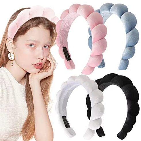Spa Headband for Women Sponge Terry Towel Cloth Fabric Head Band for Skincare Face Washing Makeup Removal Shower Hair Accessories (Pink 1pc)...