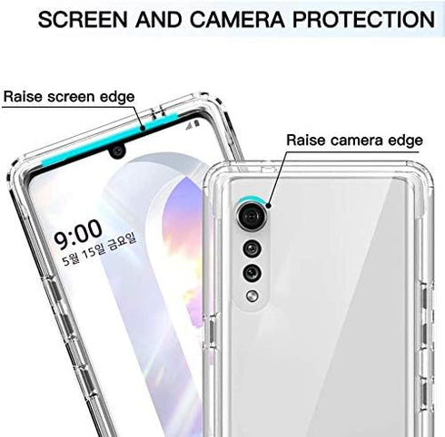 VIESUP Crystal Cellular Phone Case for LG Velvet 5G / G9, Transparent Shockproof Silicone Soft Case Cover with Camera Lens Protection...