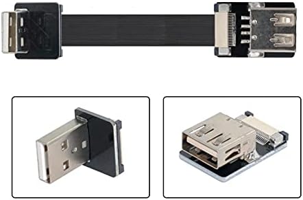 NFHK Up Angled USB 2.0 Type-A Male to Female Extension Data Flat Slim FPC Cable for FPV & Disk & Scanner & Printer 50CM...