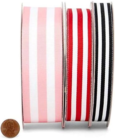 Light Pink Jenna Striped Grosgrain Ribbon 1 1/2" X 25 Yards...